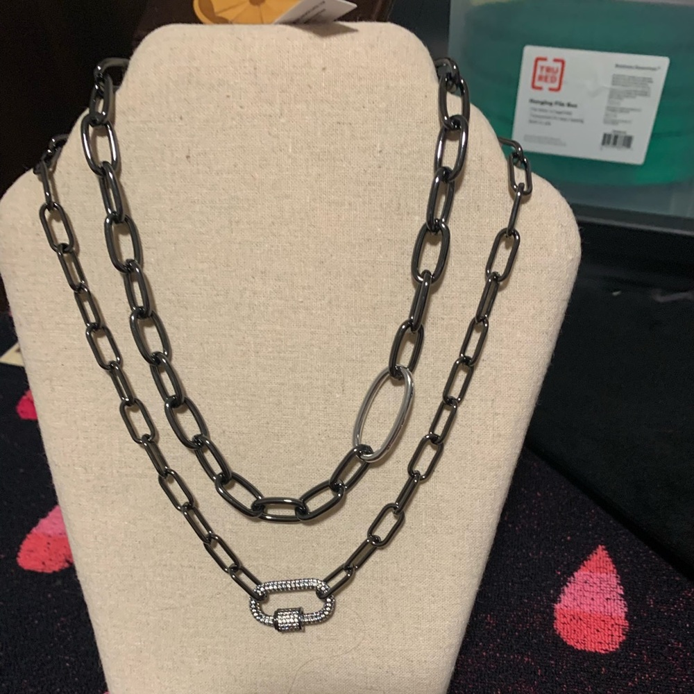 Two hematite matching necklaces
